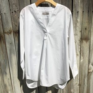 Everlane White Poplin V Neck Tunic size 10